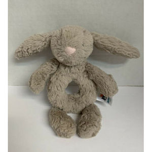 Jellycat Plush Rabbit Baby Infant Ring Rattle Security Lovey